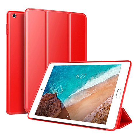 Coque Portefeuille Livre Cuir Etui Clapet L01 pour Xiaomi Mi Pad 4 Rouge