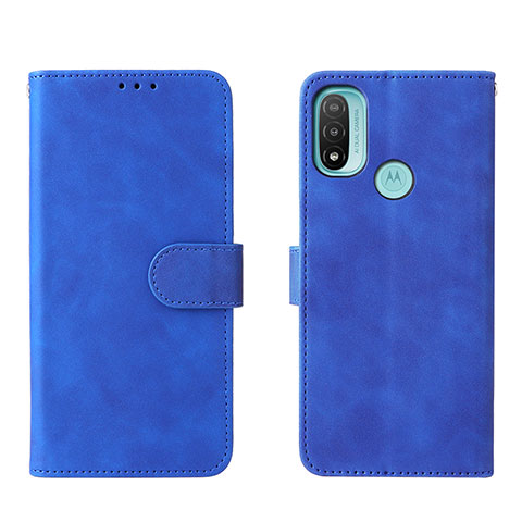 Coque Portefeuille Livre Cuir Etui Clapet L01Z pour Motorola Moto E40 Bleu