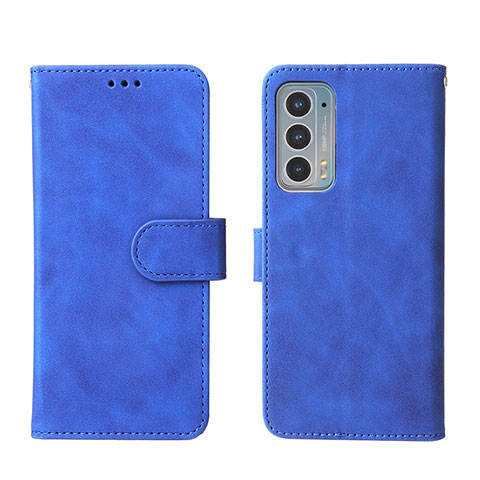 Coque Portefeuille Livre Cuir Etui Clapet L01Z pour Motorola Moto Edge 20 5G Bleu