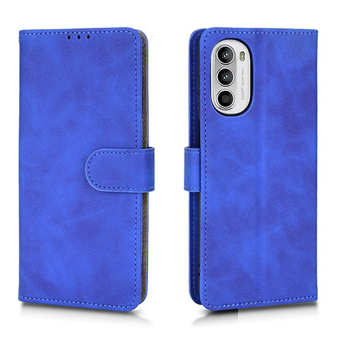 Coque Portefeuille Livre Cuir Etui Clapet L01Z pour Motorola Moto G52j 5G Bleu