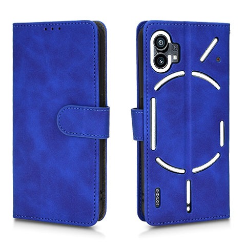 Coque Portefeuille Livre Cuir Etui Clapet L01Z pour Nothing Phone 1 Bleu
