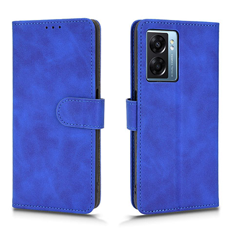Coque Portefeuille Livre Cuir Etui Clapet L01Z pour Oppo A57 5G Bleu