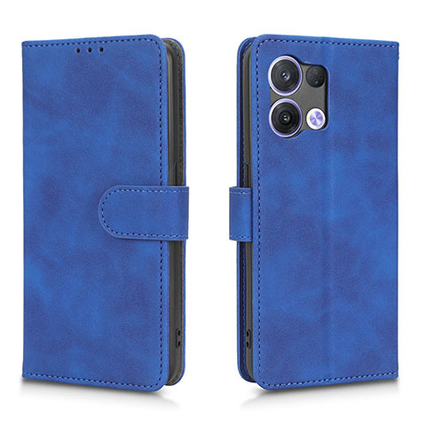 Coque Portefeuille Livre Cuir Etui Clapet L01Z pour Oppo Reno8 5G Bleu
