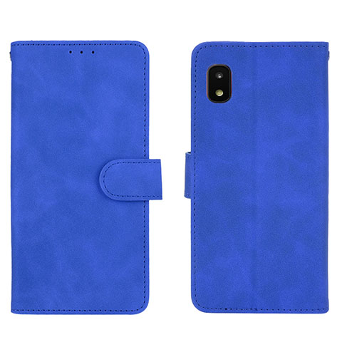 Coque Portefeuille Livre Cuir Etui Clapet L01Z pour Samsung Galaxy A21 SC-42A Bleu