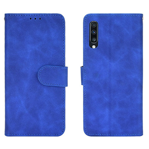 Coque Portefeuille Livre Cuir Etui Clapet L01Z pour Samsung Galaxy A70 Bleu
