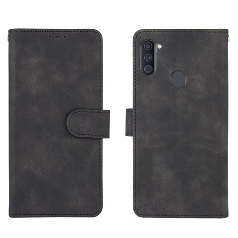 Coque Portefeuille Livre Cuir Etui Clapet L01Z pour Samsung Galaxy M11 Noir