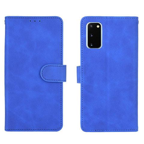 Coque Portefeuille Livre Cuir Etui Clapet L01Z pour Samsung Galaxy S20 FE (2022) 5G Bleu