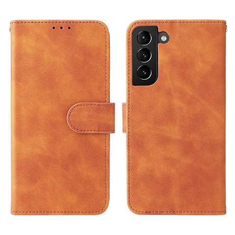 Coque Portefeuille Livre Cuir Etui Clapet L01Z pour Samsung Galaxy S22 5G Marron