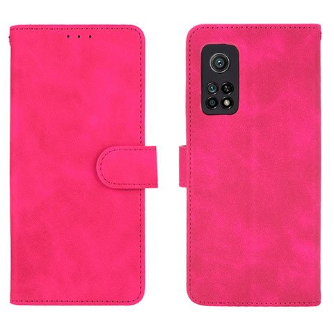 Coque Portefeuille Livre Cuir Etui Clapet L01Z pour Xiaomi Mi 10T 5G Rose Rouge