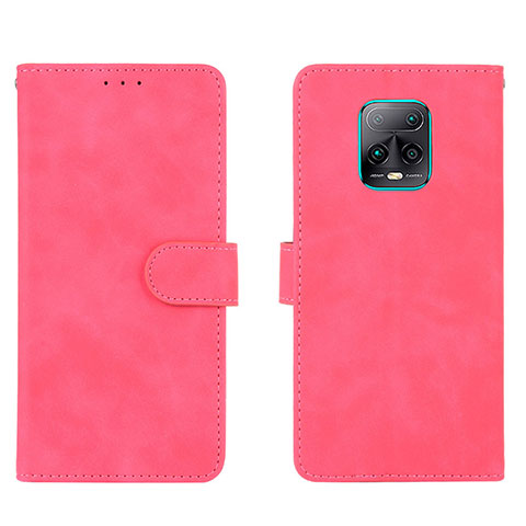Coque Portefeuille Livre Cuir Etui Clapet L01Z pour Xiaomi Redmi 10X 5G Rose Rouge