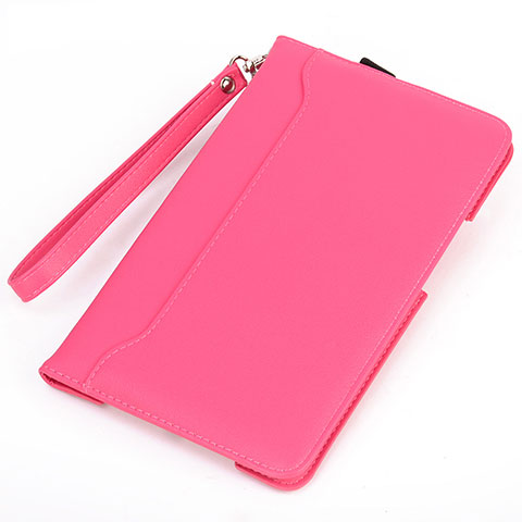 Coque Portefeuille Livre Cuir Etui Clapet L02 pour Amazon Kindle 6 inch Rose Rouge