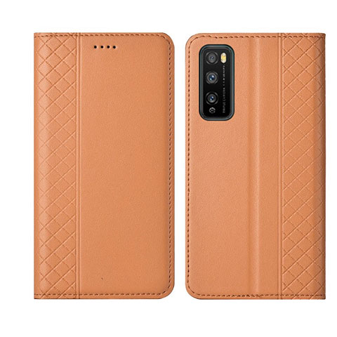 Coque Portefeuille Livre Cuir Etui Clapet L02 pour Huawei Enjoy 20 Pro 5G Orange