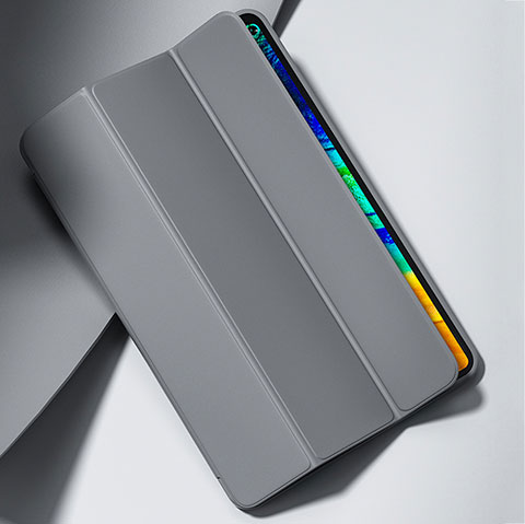 Coque Portefeuille Livre Cuir Etui Clapet L02 pour Huawei MatePad Pro 5G 10.8 Gris