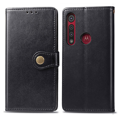 Coque Portefeuille Livre Cuir Etui Clapet L02 pour Motorola Moto G8 Play Noir