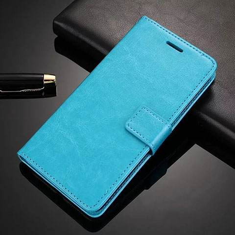 Coque Portefeuille Livre Cuir Etui Clapet L02 pour Nokia 6.1 Plus Bleu Ciel