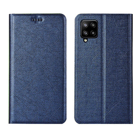 Coque Portefeuille Livre Cuir Etui Clapet L02 pour Samsung Galaxy A42 5G Bleu