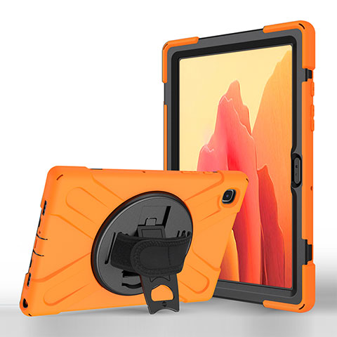 Coque Portefeuille Livre Cuir Etui Clapet L02 pour Samsung Galaxy Tab A7 4G 10.4 SM-T505 Orange