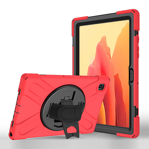 Coque Portefeuille Livre Cuir Etui Clapet L02 pour Samsung Galaxy Tab A7 Wi-Fi 10.4 SM-T500 Rouge