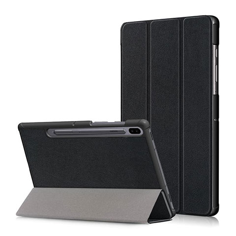 Coque Portefeuille Livre Cuir Etui Clapet L02 pour Samsung Galaxy Tab S6 10.5 SM-T860 Noir