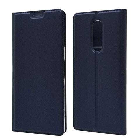 Coque Portefeuille Livre Cuir Etui Clapet L02 pour Sony Xperia 1 Bleu