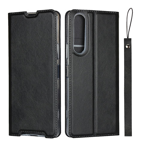Coque Portefeuille Livre Cuir Etui Clapet L02 pour Sony Xperia 1 II Noir