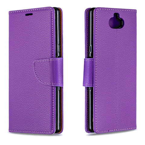 Coque Portefeuille Livre Cuir Etui Clapet L02 pour Sony Xperia 10 Violet