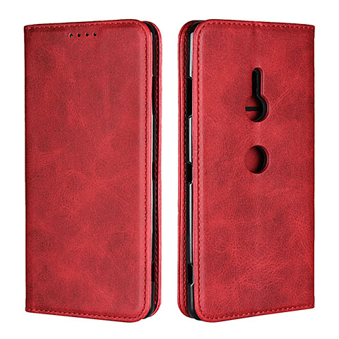 Coque Portefeuille Livre Cuir Etui Clapet L02 pour Sony Xperia XZ3 Rouge