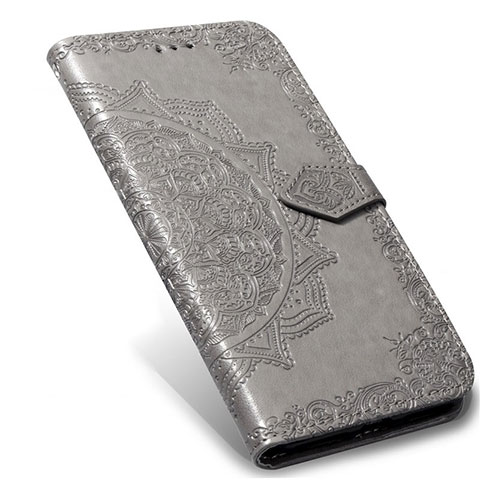 Coque Portefeuille Livre Cuir Etui Clapet L02 pour Xiaomi Mi Note 10 Lite Gris