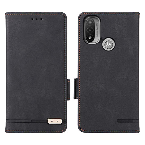 Coque Portefeuille Livre Cuir Etui Clapet L02Z pour Motorola Moto E30 Noir