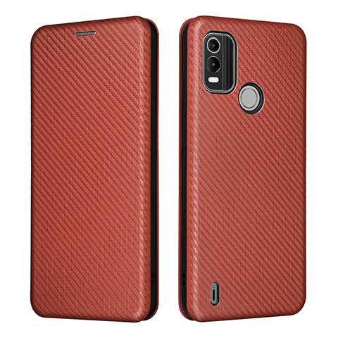 Coque Portefeuille Livre Cuir Etui Clapet L02Z pour Nokia C21 Plus Marron