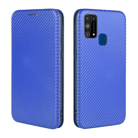 Coque Portefeuille Livre Cuir Etui Clapet L02Z pour Samsung Galaxy M21s Bleu