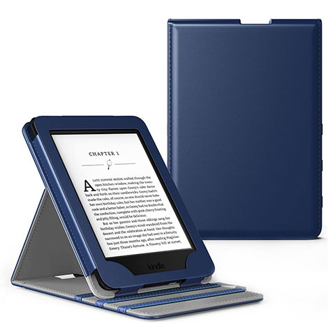Coque Portefeuille Livre Cuir Etui Clapet L03 pour Amazon Kindle Paperwhite 6 inch Bleu