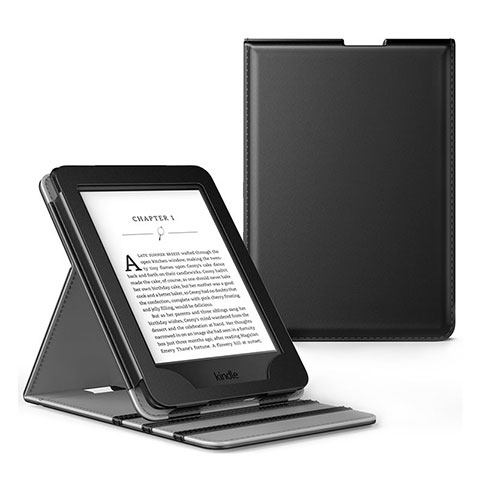Coque Portefeuille Livre Cuir Etui Clapet L03 pour Amazon Kindle Paperwhite 6 inch Noir