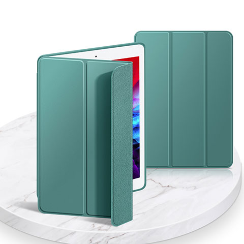Coque Portefeuille Livre Cuir Etui Clapet L03 pour Apple iPad 10.2 (2019) Vert Nuit