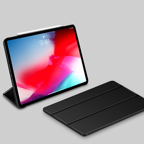 Coque Portefeuille Livre Cuir Etui Clapet L03 pour Apple iPad Pro 11 (2018) Noir