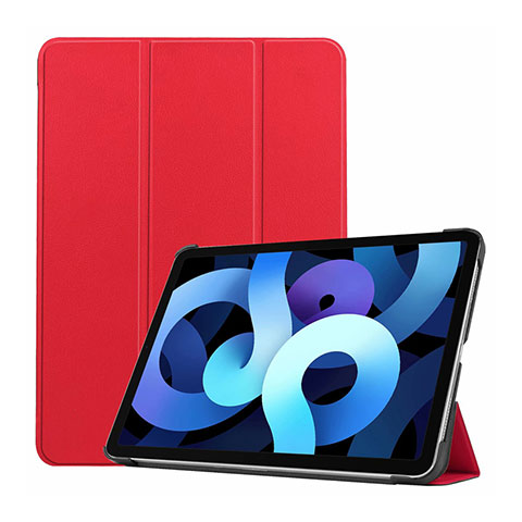Coque Portefeuille Livre Cuir Etui Clapet L03 pour Apple New iPad Air 10.9 (2020) Rouge