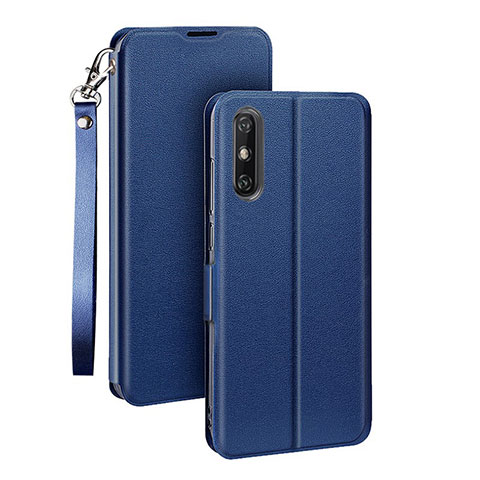 Coque Portefeuille Livre Cuir Etui Clapet L03 pour Huawei Enjoy 10e Bleu