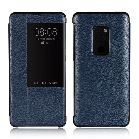 Coque Portefeuille Livre Cuir Etui Clapet L03 pour Huawei Mate 20 Bleu