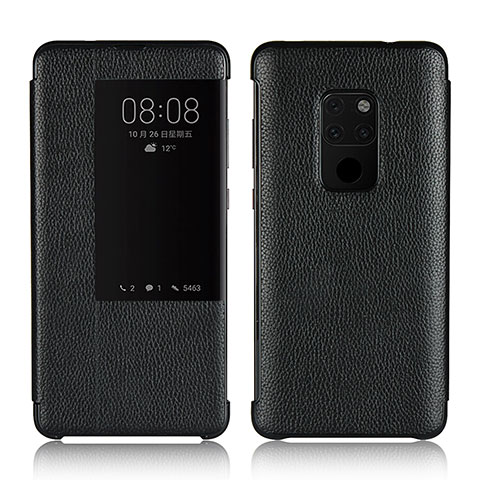 Coque Portefeuille Livre Cuir Etui Clapet L03 pour Huawei Mate 20 Noir