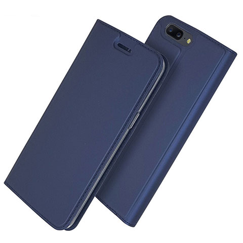 Coque Portefeuille Livre Cuir Etui Clapet L03 pour OnePlus 5T A5010 Bleu