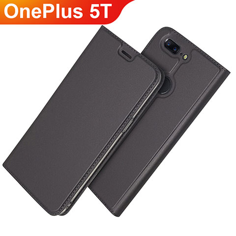 Coque Portefeuille Livre Cuir Etui Clapet L03 pour OnePlus 5T A5010 Noir