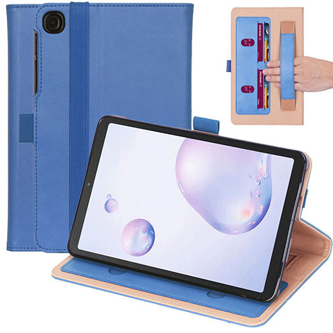 Coque Portefeuille Livre Cuir Etui Clapet L03 pour Samsung Galaxy Tab A7 4G 10.4 SM-T505 Bleu
