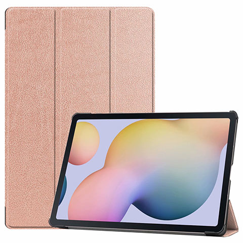 Coque Portefeuille Livre Cuir Etui Clapet L03 pour Samsung Galaxy Tab S7 Plus 12.4 Wi-Fi SM-T970 Or Rose