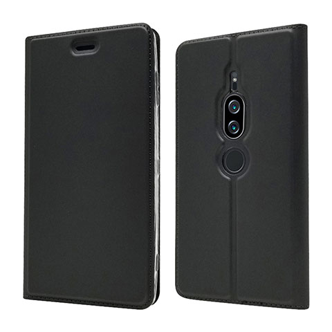 Coque Portefeuille Livre Cuir Etui Clapet L03 pour Sony Xperia XZ2 Premium Noir