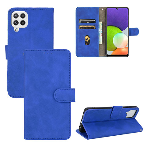 Coque Portefeuille Livre Cuir Etui Clapet L03Z pour Samsung Galaxy A22 4G Bleu