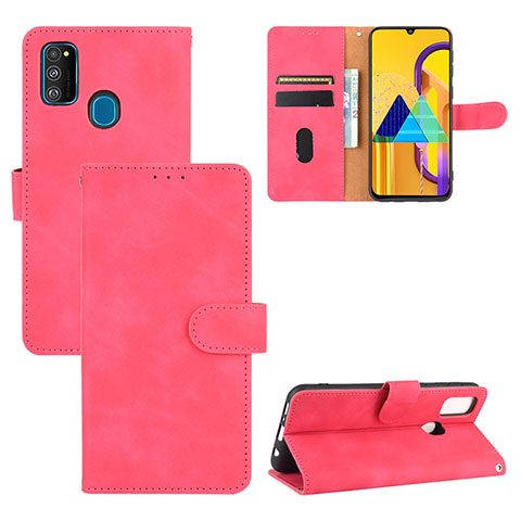 Coque Portefeuille Livre Cuir Etui Clapet L03Z pour Samsung Galaxy M30s Rose Rouge