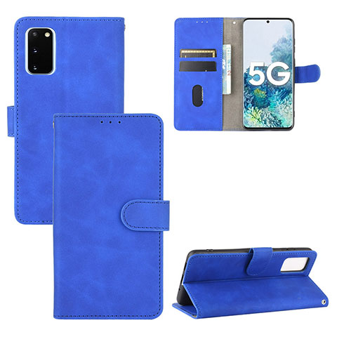 Coque Portefeuille Livre Cuir Etui Clapet L03Z pour Samsung Galaxy S20 Lite 5G Bleu