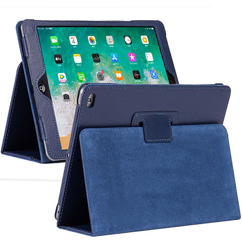 Coque Portefeuille Livre Cuir Etui Clapet L04 pour Apple iPad 10.2 (2020) Bleu