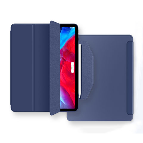 Coque Portefeuille Livre Cuir Etui Clapet L04 pour Apple New iPad Air 10.9 (2020) Bleu