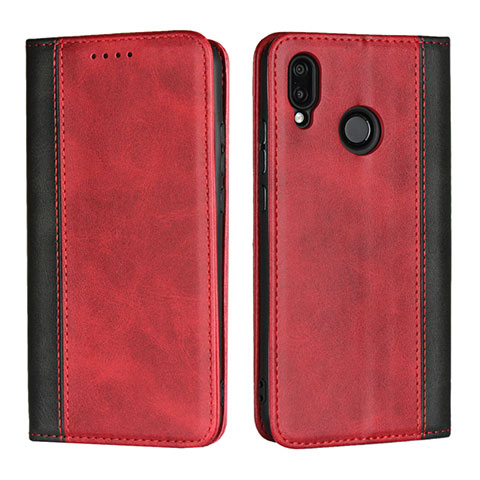 Coque Portefeuille Livre Cuir Etui Clapet L04 pour Huawei P20 Lite Rouge